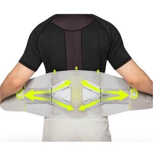 Lumbar Support Belt Lower Back Brace Adjustable Breathable Mesh Waist Trainer
